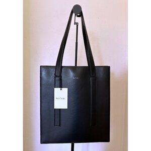 Paul Smith Concertina Black Leather Tote Bag